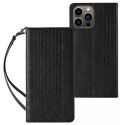 Magnet Strap Case pour iPhone 13 Pro Pouch Wallet + Mini Lanyard Pendentif Noir