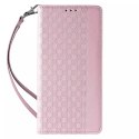 Magnet Strap Case pour iPhone 13 mini cover wallet + mini lanière pendentif rose