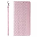 Magnet Strap Case pour iPhone 13 mini cover wallet + mini lanière pendentif rose