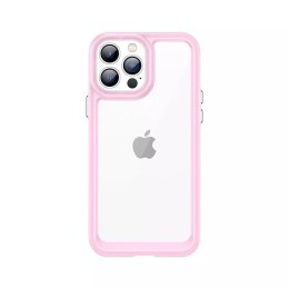 Coque de l'espace extra-atmosphérique pour iPhone 12 Pro Coque rigide avec cadre en gel Rose