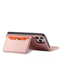 Étui pour cartes magnétiques pour iPhone 12 Pochette Porte-cartes Porte-cartes Rose