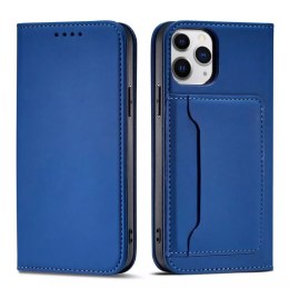 Étui pour cartes magnétiques pour iPhone 12 Pro Max pochette porte-cartes porte-cartes bleu