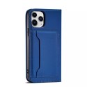 Étui pour cartes magnétiques pour iPhone 12 Pro Max pochette porte-cartes porte-cartes bleu