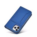 Étui pour cartes magnétiques pour iPhone 12 Pro Max pochette porte-cartes porte-cartes bleu