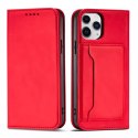 Étui pour cartes magnétiques pour iPhone 12 Pro Max pochette porte-cartes porte-cartes rouge