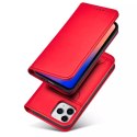 Étui pour cartes magnétiques pour iPhone 12 Pro Max pochette porte-cartes porte-cartes rouge