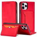 Étui pour cartes magnétiques pour iPhone 12 Pro Max pochette porte-cartes porte-cartes rouge