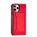 Étui pour cartes magnétiques pour iPhone 12 Pro Max pochette porte-cartes porte-cartes rouge