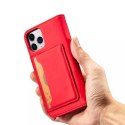 Étui pour cartes magnétiques pour iPhone 12 Pro Max pochette porte-cartes porte-cartes rouge