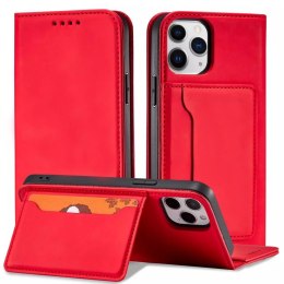 Étui pour cartes magnétiques pour iPhone 12 Pro Pouch Card Wallet Card Holder Rouge