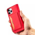 Étui pour cartes magnétiques pour iPhone 12 Pro Pouch Card Wallet Card Holder Rouge