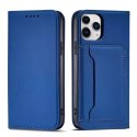 Étui pour cartes magnétiques pour iPhone 12 Pro, porte-cartes, porte-cartes, bleu