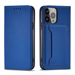 Étui pour cartes magnétiques pour iPhone 13 mini couverture porte-cartes porte-cartes bleu