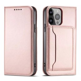 Étui pour cartes magnétiques pour iPhone 13 mini porte-cartes porte-cartes rose