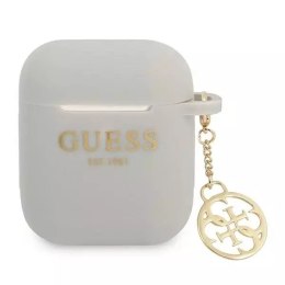 Guess GUA2LSC4EG AirPods cover gris / gris Silicone Charm 4G Collection