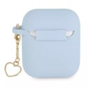 Guess GUA2LSCHSB AirPods 1/2 couverture bleu / bleu Silicone Charm Collection