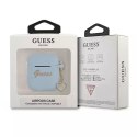 Guess GUA2LSCHSB AirPods 1/2 couverture bleu / bleu Silicone Charm Collection