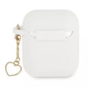 Guess GUA2LSCHSH AirPods 1/2 couverture blanc / blanc Silicone Charm Collection