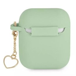 Guess GUA2LSCHSN Housse AirPods vert / vert Silicone Charm Heart Collection