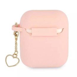 Guess GUA2LSCHSP AirPods 1/2 couverture rose / rose Silicone Charm Collection