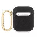 Guess GUA2SASMK AirPods cover czarny/black Saffiano Script Metal Collection