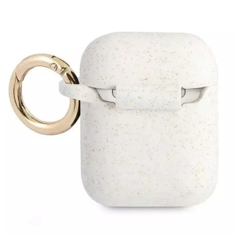 Guess GUA2SGGEH AirPods cover biały/white Silicone Glitter