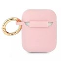 Guess GUA2SSSI AirPods cover różowy/pink Silicone Vintage Script