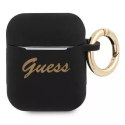 Guess GUA2SSSK AirPods cover czarny/black Silicone Vintage Script