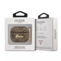 Guess GUA34GSMW AirPods 3 housse marron / marron 4G Script Metal Collection