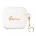 Guess GUA3LSCHSH AirPods 3 couverture blanc / blanc Silicone Charm Collection