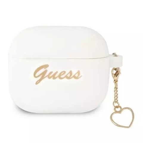 Guess GUA3LSCHSH AirPods 3 couverture blanc / blanc Silicone Charm Collection