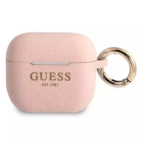 Guess GUA3SGGEP AirPods 3 cover różowy/pink Silicone Glitter