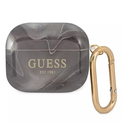 Guess GUA3UNMK AirPods 3 couverture noire / collection marbre noir