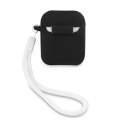 Guess GUACA2LSVSBW AirPods cover czarno biały/black white Silicone Vintage