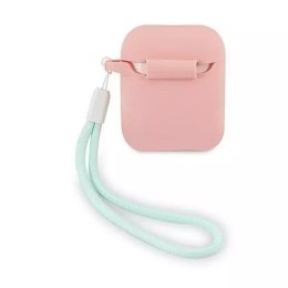 Guess GUACA2LSVSPG AirPods cover różowo zielony/pink green Silicone Vintage