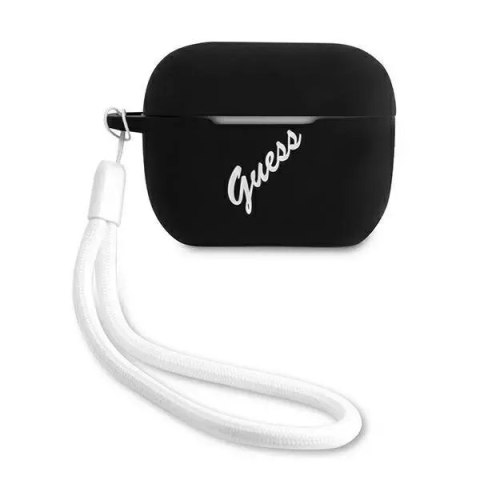 Guess GUACAPLSVSBW AirPods Pro cover czarno biały/black white Silicone Vintage