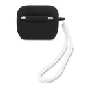 Guess GUACAPLSVSBW AirPods Pro cover czarno biały/black white Silicone Vintage