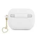 Guess GUAPLSCHSH AirPods Pro cover blanc / blanc Silicone Charm Collection