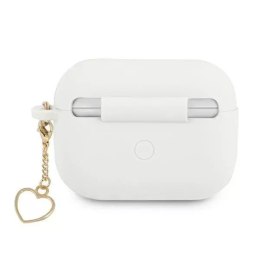 Guess GUAPLSCHSH AirPods Pro cover blanc / blanc Silicone Charm Collection