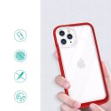 Coque transparente 3 en 1 pour iPhone 11 Pro Max Frame Cover Gel Rouge