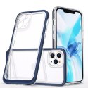 Coque transparente 3 en 1 pour iPhone 11 Pro avec cadre en gel bleu