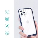 Coque transparente 3 en 1 pour iPhone 11 Pro avec cadre en gel bleu