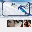 Coque transparente 3 en 1 pour iPhone 11 Pro avec cadre en gel bleu