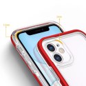 Coque transparente 3 en 1 pour iPhone 11 frame cover gel rouge