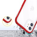 Coque transparente 3 en 1 pour iPhone 11 frame cover gel rouge