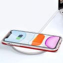 Coque transparente 3 en 1 pour iPhone 11 frame cover gel rouge