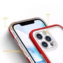 Coque transparente 3 en 1 pour iPhone 12 Pro Max Frame Cover Gel Rouge