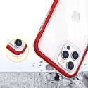 Coque transparente 3 en 1 pour iPhone 12 Pro Max Frame Cover Gel Rouge