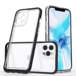 Coque transparente 3 en 1 pour iPhone 12 Pro Max coque gel avec cadre noir