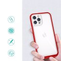 Coque transparente 3 en 1 pour iPhone 12 Pro frame gel cover rouge